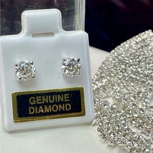 SpecDeal‼️1ct Diamond CERTIFIED studs silver 925